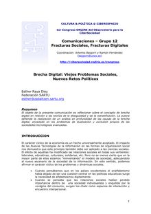 Comunicaciones – Grupo 12 Fracturas Sociales, Fracturas Digitales ...