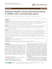 Substrate utilization during submaximal exercise in children with a severely obese parent