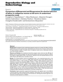 Comparison of Misoprostol and Dinoprostone for elective induction of labour in nulliparous women at full term: A randomized prospective study