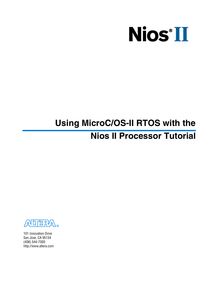 Using MicroC/OS-II RTOS with the Nios II Processor Tutorial