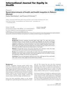 Social determinants of health and health inequities in Nakuru (Kenya)