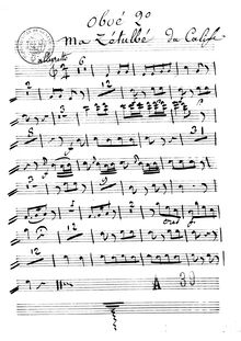Partition hautbois 2, Le calife de Bagdad, Opéra comique en un acte par François Adrien Boieldieu