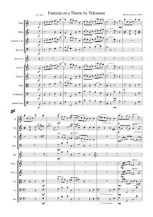 Partition Orchestral Score, Fantasia on a Theme by Telemann, Grayson, Martin