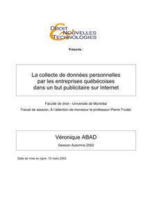 La collecte de données personnelles par les entreprises québécoises