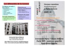 Les débouchés de la Licence Licence mention mathématiques à Paris ...