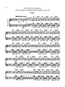 Partition altos, pour Tempest, Буря, F minor, Tchaikovsky, Pyotr