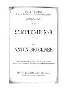 Partition Orchestral score, Symphony No. 9 en D minor, Bruckner, Anton