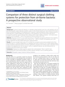 Comparison of three distinct surgical clothing systems for protection from air-borne bacteria: A prospective observational study