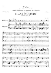 Partition complète, viole de gambe, D.786 (Op.123), Violet, Schubert, Franz