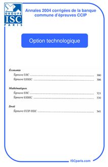 ISC 2004 epreuves option technologique classe prepa hec (ect)