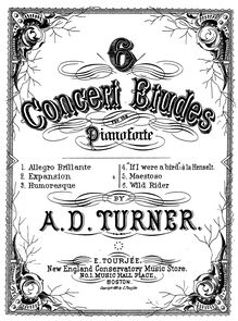 Partition , Expansion, 6 Concert Etudes, Turner, Alfred Dudley