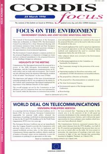 CORDIS focus 25 March 1996. NUMBER 58