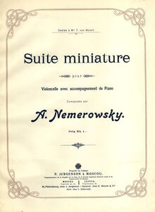 Partition couverture couleur,  Miniature, Nemerovsky, Aleksandr