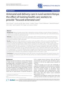 Antenatal and delivery care in rural western Kenya: the effect of training health care workers to provide "focused antenatal care"
