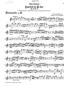Partition clarinette en B♭, Six quatuors, Stamitz, Carl Philipp