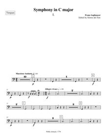 Partition timbales, Symphony en C major, C major, Asplmayr, Franz