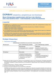 DORIBAX - Synthèse d avis DORIBAX - CT5849