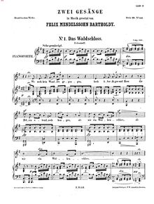 Partition complète, 2 chansons, WoO 17, Mendelssohn, Felix