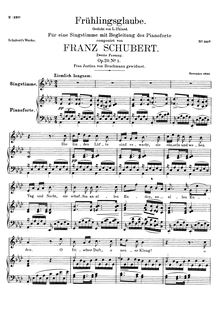 Partition 2nd version, published as Op.20 No.2, Frühlingsglaube, D.686 (Op.20 No.2)