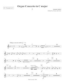 Partition trompette 2 (C), orgue Concerto en C major, C major, Salieri, Antonio