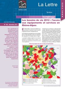 Les bassins de vie 2012 : l accès aux équipements et services en Rhône-Alpes