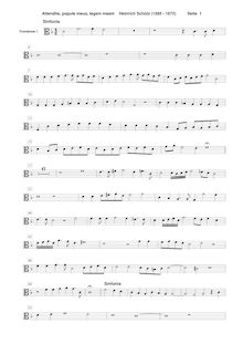 Partition Trombone 1 , partie, Symphoniae sacrae I, Op.6, Schütz, Heinrich