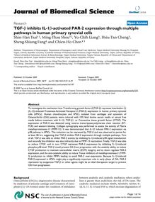 TGF-β inhibits IL-1β-activated PAR-2 expression through multiple pathways in human primary synovial cells