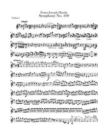 Partition violons I, Symphony No.100 en G major, “militaire”, Sinfonia No.100 “Militär”