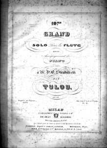 Partition de piano, Grand Solo No.10, E major, Tulou, Jean-Louis