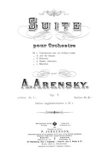 Partition complète, G minor, Arensky, Anton