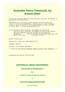 Australia Twice Traversed, Illustrated,