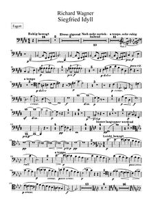Partition basson, Siegfried Idyll, Wagner, Richard