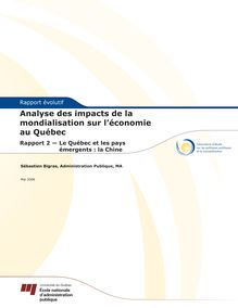 Analyse des impacts de la mondialisation sur l économie au Québec