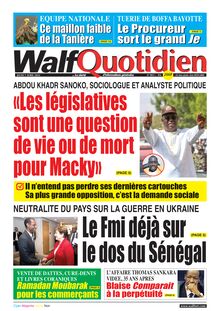Walf Quotidien n°9011 - Du jeudi 07 avril 2022