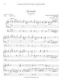 Partition , Prélude (en Quatuor) en F major, orgue Music, Œuvres inédites de J.-N. Lemmens