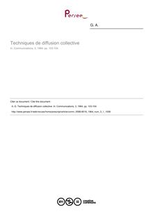 Techniques de diffusion collective  ; n°1 ; vol.3, pg 103-104