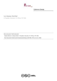 Le réseau familial - article ; n°6 ; vol.33, pg 1077-1094