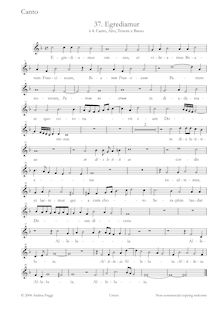 Partition Soprano, Egrediamur à , Canto, Alto, ténor e Basso, Cima, Giovanni Paolo