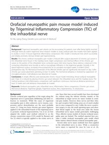 Orofacial neuropathic pain mouse model induced by Trigeminal Inflammatory Compression (TIC) of the infraorbital nerve