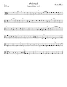 Partition ténor viole de gambe, alto clef, madrigaux, East, Michael par Michael East