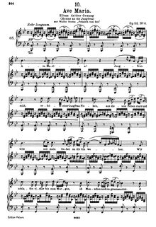 Partition complète, original key (B♭ major), Ave Maria, D.839 par Franz Schubert