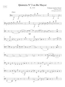 Partition violoncelle, corde quintette No.3, C major, Mozart, Wolfgang Amadeus par Wolfgang Amadeus Mozart