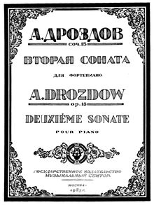 Partition complète, Piano Sonata, Op.15, Drozdov, Anatoly