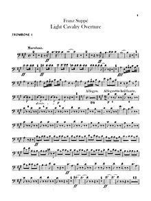 Partition Trombone 1, 2, 3, Leichte Kavallerie, Light Cavalry, Suppé, Franz von