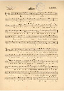 Partition Altus , partie (color), Missa brevis quatuor vocum, F major