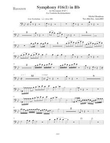 Partition basson, Symphony No.16, Rondeau, Michel par Michel Rondeau