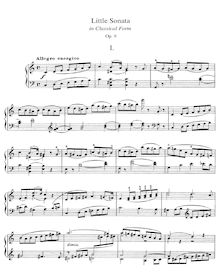 Partition de piano, Petite sonate dans la forme classique, Op.9