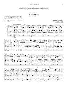 Partition , Fiat Lux, Douze Pièces Nouvelles pour orgue ou piano-pédalier