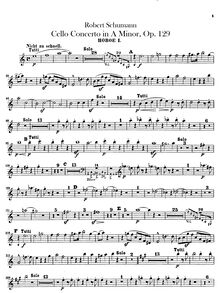 Partition hautbois 1, 2, violoncelle Concerto, A Minor, Schumann, Robert