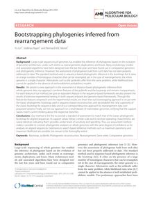 Bootstrapping phylogenies inferred from rearrangement data
